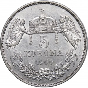 Hungary, Franz Joseph I, 5 crowns 1900 KB