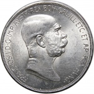 Austria, Franz Joseph I, 5 crowns 1908