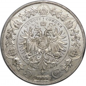 Austria, Franciszek Józef I, 5 koron 1909