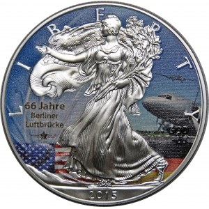 USA, 1 dolar 2015, American Eagle, 66 Jahre Berliner Luftbrücke