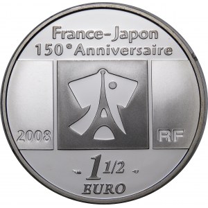 Francja, 1½ euro 2008, 150-lecie stosunków dyplomatycznych Japonia-Francja