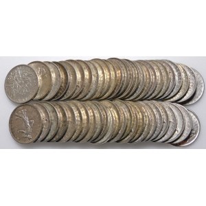 Frankreich, 5 Francs, Satz von 49 Stück - 490,98 Gramm reines Silber