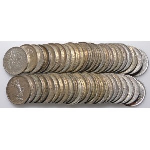 France, 5 francs, set of 49 pieces - 490.98 grams of pure silver