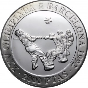Spanien, 2000 Pesetas 1992 XXV. Olympische Spiele, Barcelona 1992 - Tauziehen