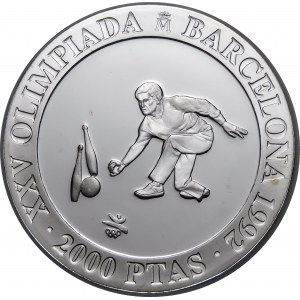 Spain, 2000 pesetas 1991 Games of the XXV Olympiad, Barcelona 1992 - bowling