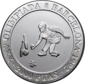 Hiszpania, 2000 peset 1991 Igrzyska XXV Olimpiady, Barcelona 1992 - kręgle
