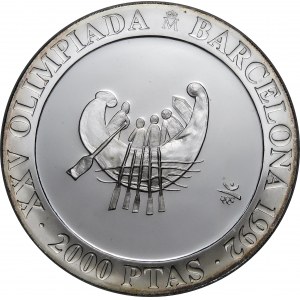 Spain, 2000 pesetas 1990 Games of the XXV Olympiad, Barcelona 1992 - antique boat