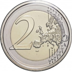 Belgia, 2 euro 2009, 10 lat strefy euro - stempel lustrzany - oryginalne opakowanie