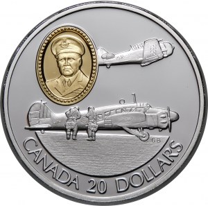Kanada, 20 dolarów 1990, Avro Anson i North American T-6 Texan - oryginalne opakowanie