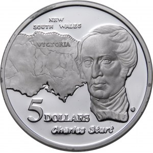 Australia, 5 dolarów 1994, Charles Sturt