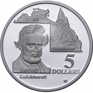 Australia, 5 dolarów 1994, Ludwig Leichhardt