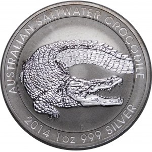 Australia, 1 dolar 2014, krokodyl