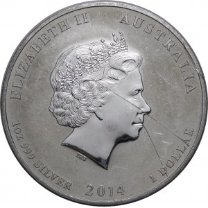 Australia, 1 dolar 2014, rok konia