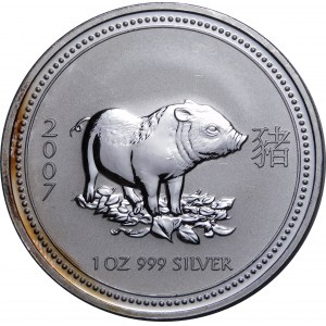 Australien, $1 2007, das Jahr des Schweins