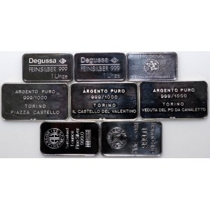 8 commemorative bars - 8 x one ounce of silver
