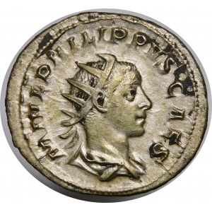 Römisches Reich, Philippus II, Antoninian 245 n. Chr.