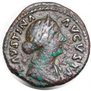 Römisches Reich, Faustina II. Frau von Marcus Aurelius, Dupondius 180 n. Chr.