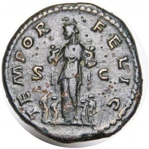 Roman Empire, Faustina II wife of Marcus Aurelius, Dupondius 180 AD
