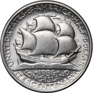 USA, 1/2 dollar 1936, 300th anniversary - Long Island