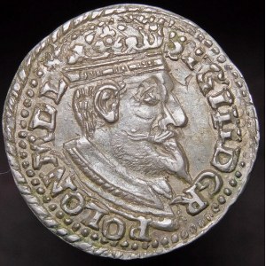 Zygmunt III Waza, Trojak 1600, Olkusz - popiersie z kołnierzem, leżąca 6 w dacie