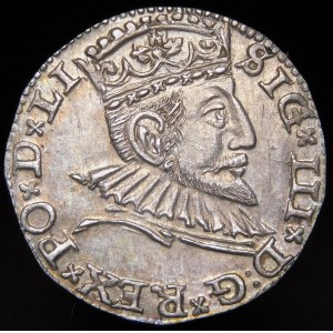 Zygmunt III Waza, Trojak 1591, Ryga - rozeta - LI