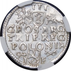 Zygmunt III Waza, Trojak 1594, Poznań - korona z lilią w obwódce