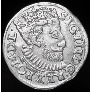 Sigismund III Vasa, Trojak 1590, Poznań - crown with rosettes, I - D