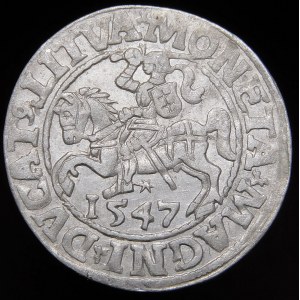 Sigismund II Augustus, Half-penny 1547, Vilnius - LI/LITVA - beautiful