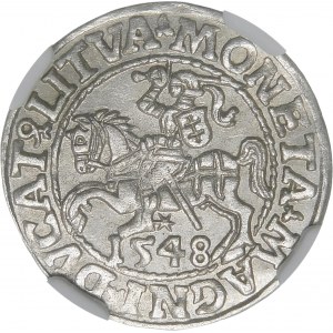 Sigismund II. Augustus, Halbpfennig 1548, Wilna - Römer I, LI/LITVA - vorzüglich
