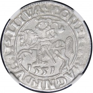 Sigismund II Augustus, Halbpfennig 1551, Wilna - LI/LITVA - seltener