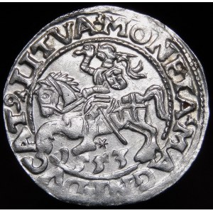 Sigismund II Augustus, Halbpfennig 1553, Vilnius - LI/LITVA - selten und schön