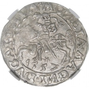 Sigismund II Augustus, Half-penny 1557, Vilnius - tri-leaves - Behm