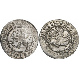 Sigismund I the Old, Half-penny 1512, Vilnius - destruct - set (pcs. 2)