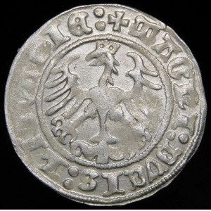 Sigismund I. der Alte, Halbpfennig 1512, Wilna - Drilling, Doppelpunkt - selten und schön