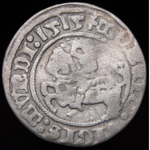 Sigismund I. der Alte, halber Pfennig 1515, Vilnius - SIGIS:MVNDI - sehr selten