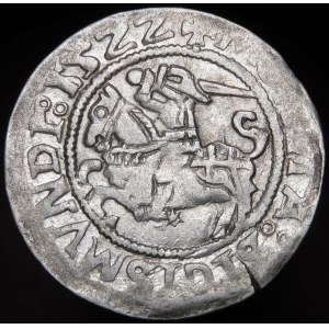 Sigismund I. der Alte, Halbpfennig 1522, Vilnius - Datumsstempel I/55ZZ - selten