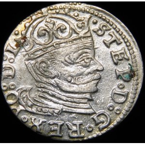 Stefan Batory, Trojak 1583, Riga - lilies, variant - beautiful