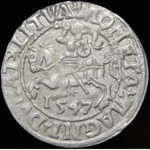 Sigismund II Augustus, Halbpfennig 1547, Wilna - L/LITVA - selten