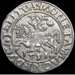 Sigismund II Augustus, Half-penny 1551, Vilnius - LI/LITVA - rarer and beautiful