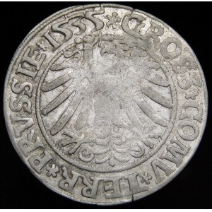 Sigismund I. der Alte, Pfennig 1535, Torun - in Mütze und Krone - Variante
