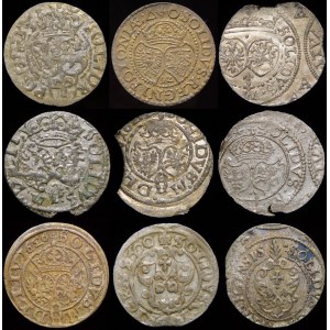 Sigismund III Vasa, Szeląg Bydgoszcz, Malbork, Vilnius, Riga - set (pcs. 9)