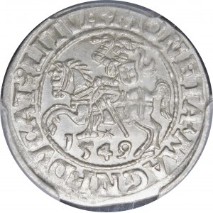 Sigismund II Augustus, Half-penny 1549, Vilnius - 9 Pogon, LI/LITVA - date punch 1549/8