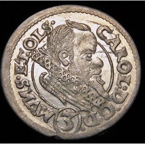 Śląsk - Księstwo ziębicko-oleśnickie, Karol II, 3 krajcary 1614, Oleśnica - piękne