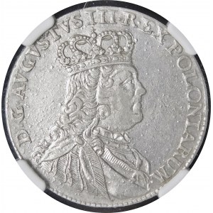 August III Sas, Ort 1755 EC, Lipsk - wąskie popiersie
