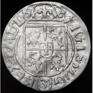 Sigismund III. Vasa, Półtorak 1627, Bydgoszcz - Halbes Pferd in einem Zierschild