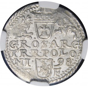 Zygmunt III Waza, Trojak 1598, Olkusz - duża popiersie - piękny