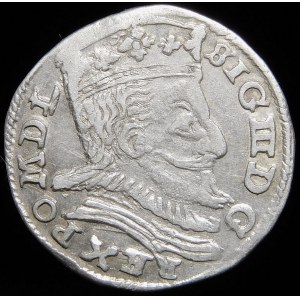 Sigismund III Vasa, Trojak 1598, Lublin - L divides the date, corrugated orifice