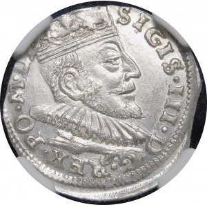 Zygmunt III Waza, Trojak 1592, Wilno - SIGIS - rzadszy i piękny