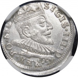 Sigismund III Vasa, Trojak 1592, Vilnius - SIGIS - selten und schön