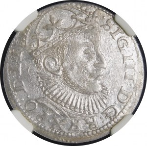 Sigismund III. Vasa, Trojak 1589, Riga - Lilie links - exquisit